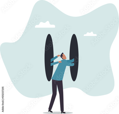 .Ambition and motivation to keep pushing yourself to overcome difficulty, encouragement, attitude to be success .business concept.flat character.