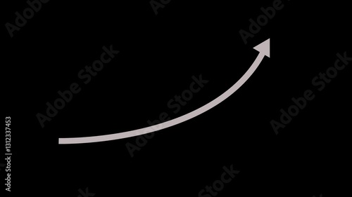 Creative Graph hand drawn arrow chart growing up. Business growth arrow white color and graph chart, Business line arrow, improvement, business strategy, arrow rising up