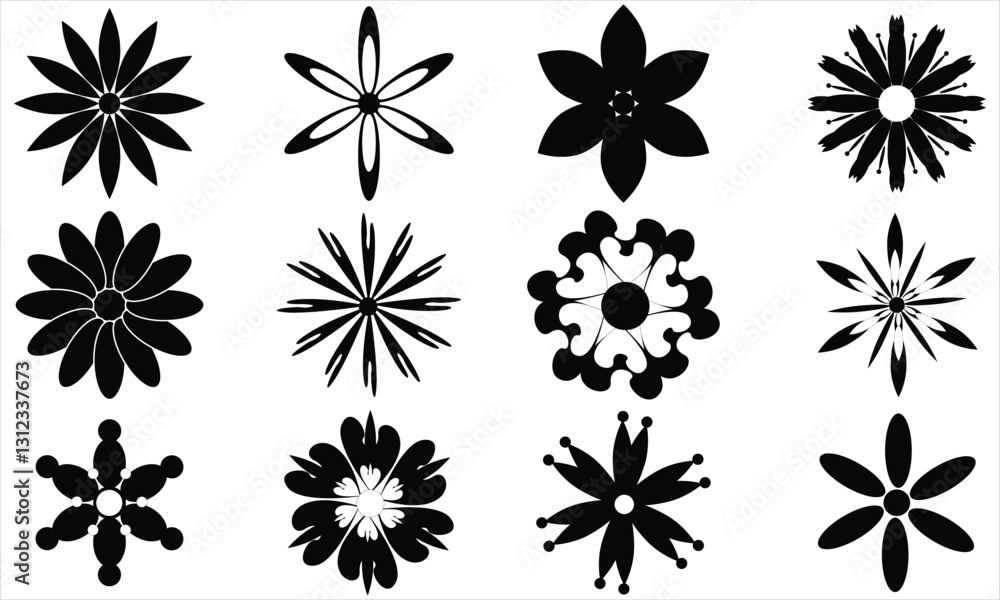 set of floral elements set of floral elements
