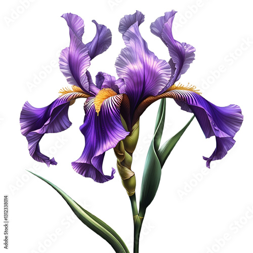 Beautiful Bright Purple Iris Flower