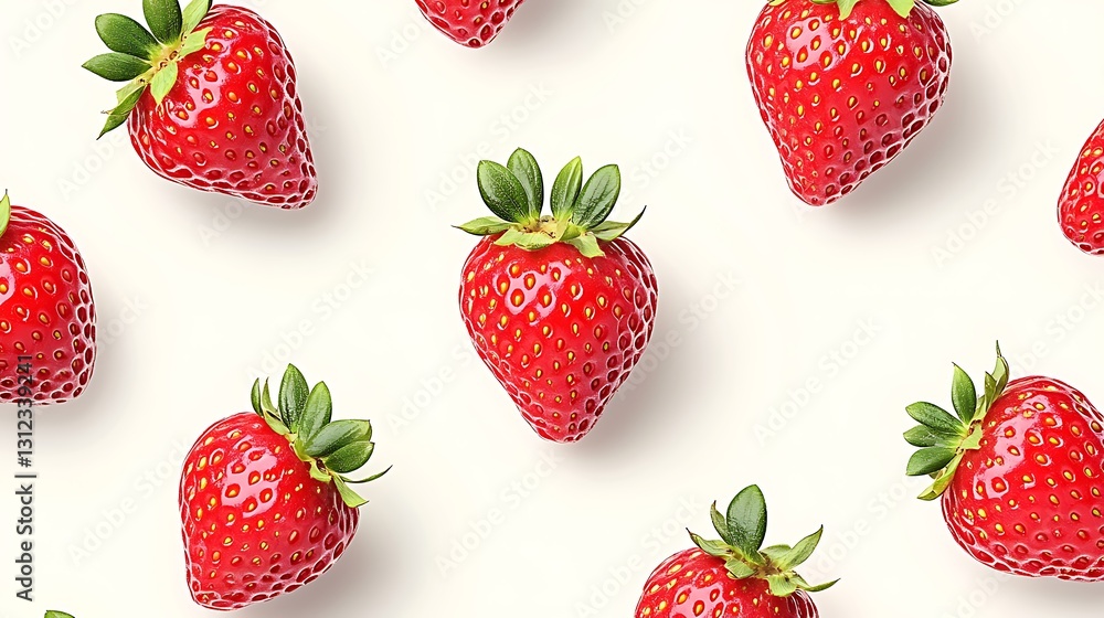 Ripe Strawberries against a plain surface, repeating pattern. Possible use as background Ripe Strawberries against a plain surface, repeating pattern. Possible use as background