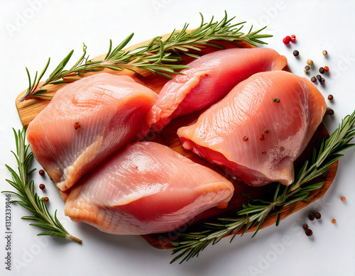 Obraz na płótnie Raw chicken thighs and drumsticks skin-on bone-in on white background w salonie