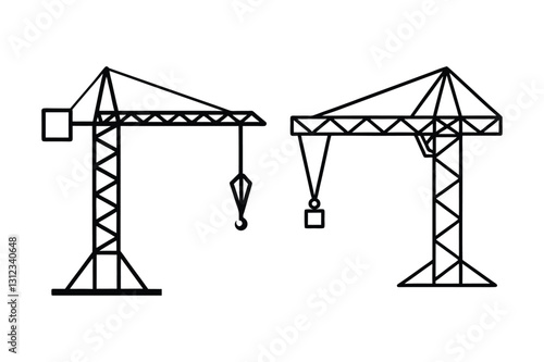 equipment, development, industry, engineering, machine, site, steel, structure, tower, business, crane, illustration, construction, construction equipment, construction industry, sky, sunset, architec