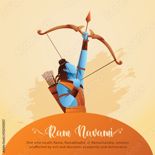 Happy Ram Navami  festival of India. abstract vector illustration design