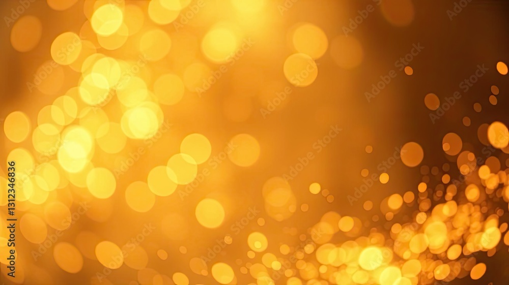 Obraz premium Golden Bokeh Lights Abstract Background Festive Sparkle