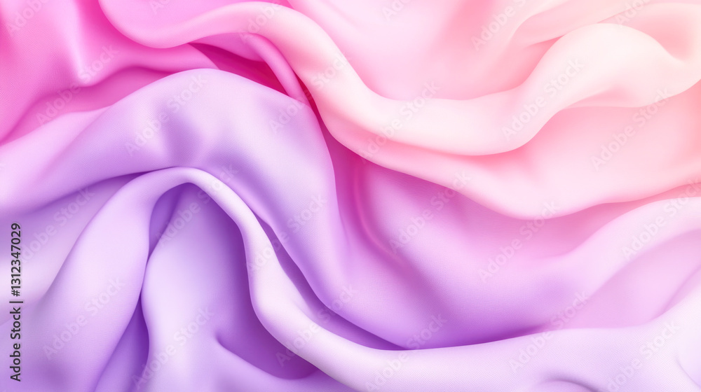Fototapeta premium Soft pink and purple fabric with gentle folds and flowing texture
