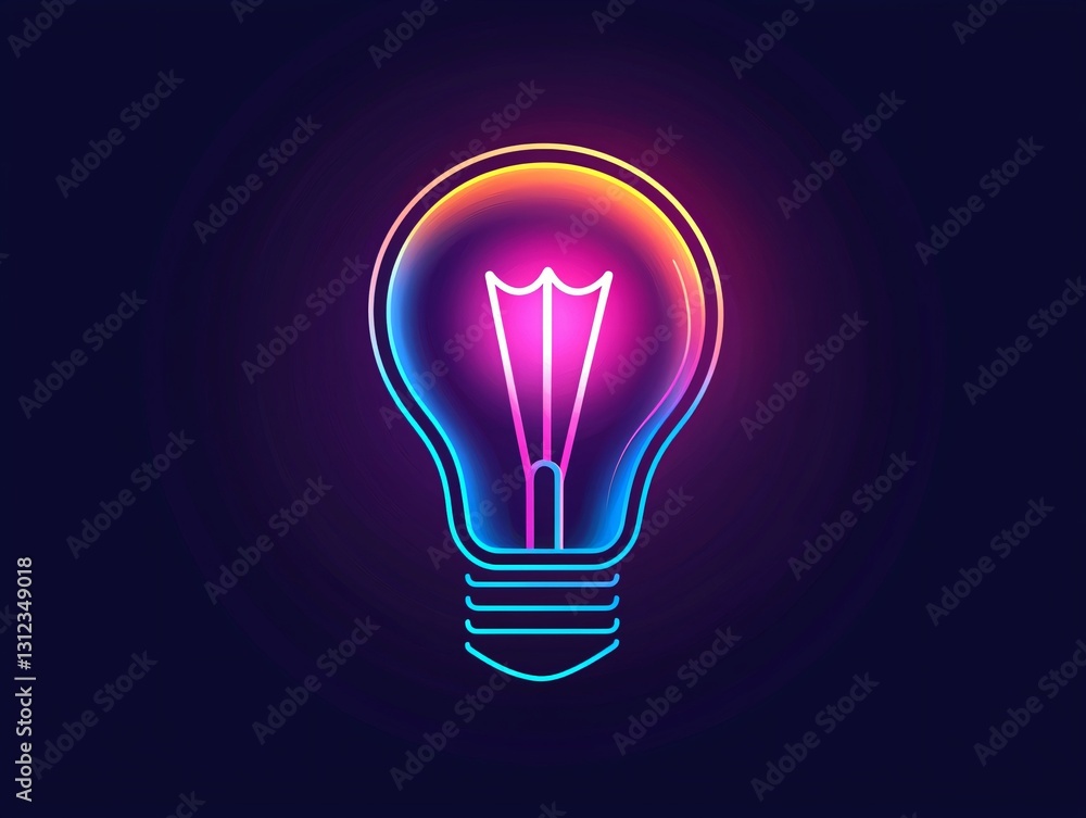 Neon Lightbulb Idea Neon Lightbulb Idea