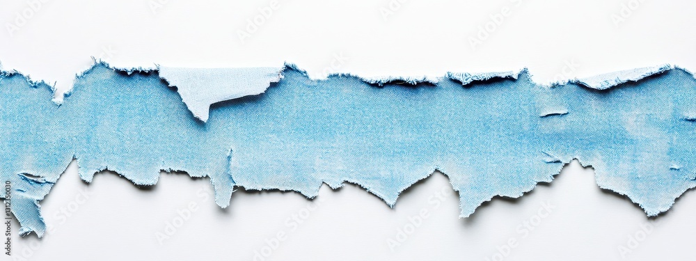 Fototapeta premium denim patch fabric background jean torn frayed texture piece cloth. pattern denim patch fabric cotton patchwork ripped rip edge blue star fringe embroidery apparel fashion textile element print shape