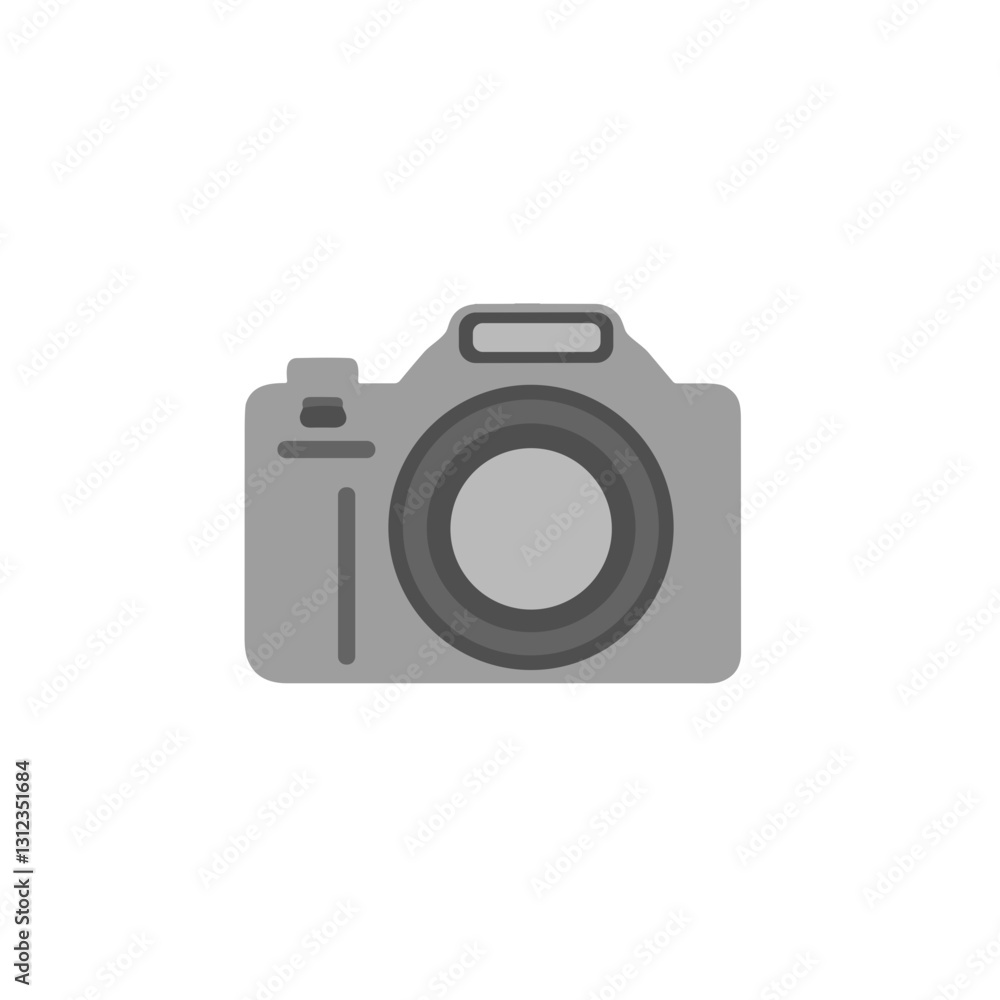 Monochrome camera vector icon, black and white, photography tool Monochrome camera vector icon, black and white, photography tool