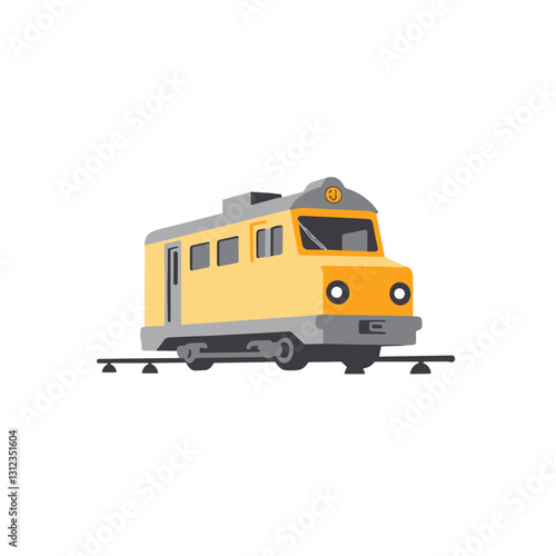 Yellow train vector icon, railway transportation and travel symbol