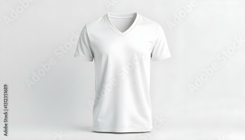 Wallpaper Mural Blank v-neck shirt mock up template front and back view isolated on white plain black and white t-shirt mockup. V Neck tee design presentation for print. Torontodigital.ca