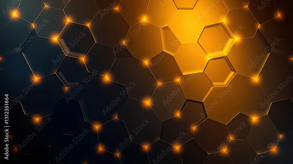 Abstract Gold Black Hexagon Pattern Tech Background Geometric Design Abstract Gold Black Hexagon Pattern Tech Background Geometric Design