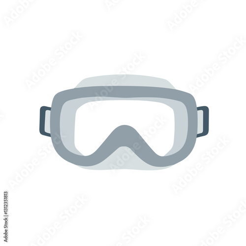 Scuba diving mask vector icon, grey and blue, underwater gear