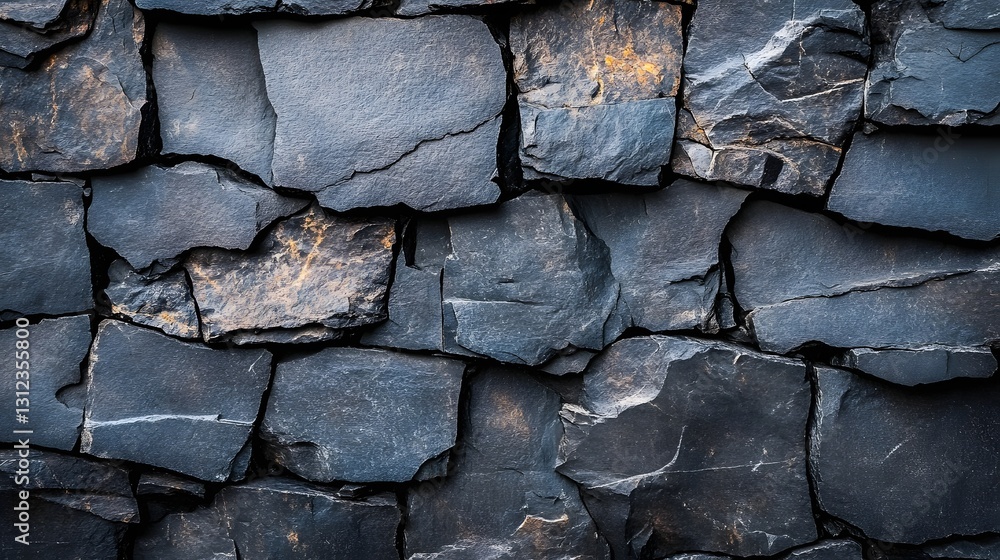 Fototapeta premium Natural Dark Slate Stone Wall Texture 