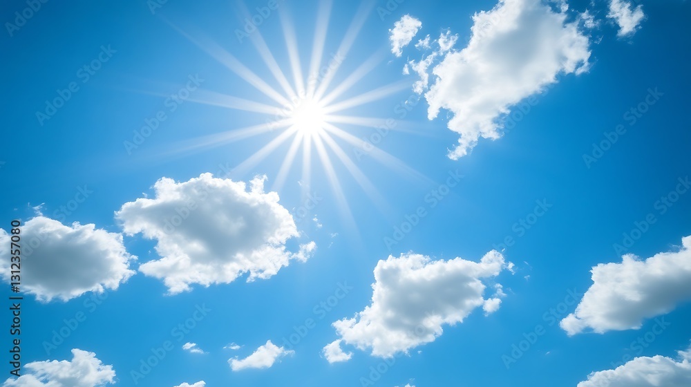 Radiant Blue Sky with Scattered Wispy Clouds on a Sunny Day Radiant Blue Sky with Scattered Wispy Clouds on a Sunny Day