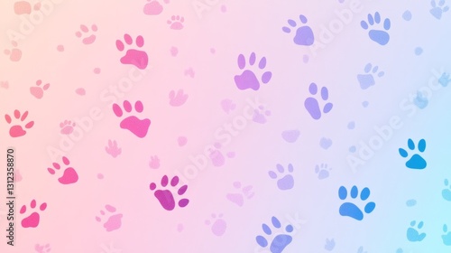 Wallpaper Mural Cute and fun paw print pattern. generative ai Torontodigital.ca