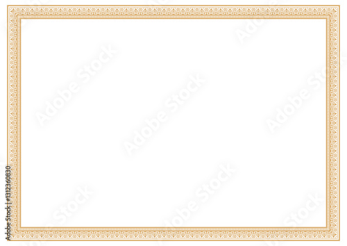 Gold Certificate of Appreciation Border,For diploma, prizes, business, certificates, universities, schools and companies.