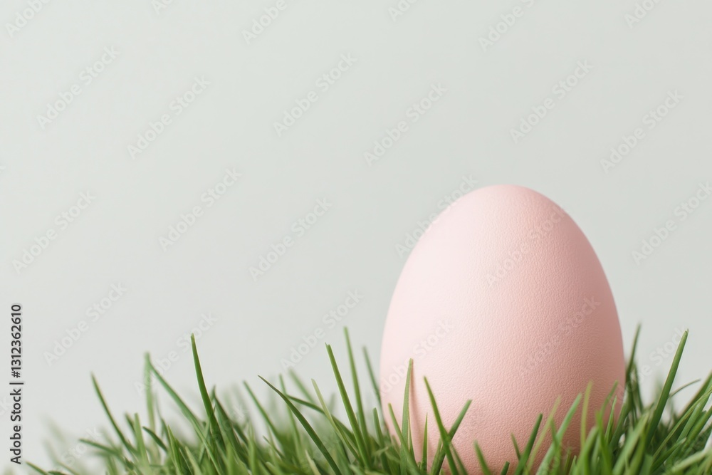 single pastel-colored easter egg nestled in soft grass single pastel-colored easter egg nestled in soft grass