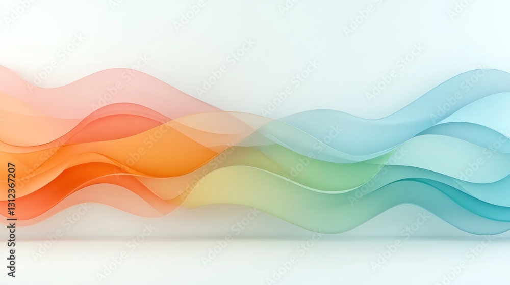 Fototapeta premium Abstract Colorful Waves: A Serene Digital Art Piece