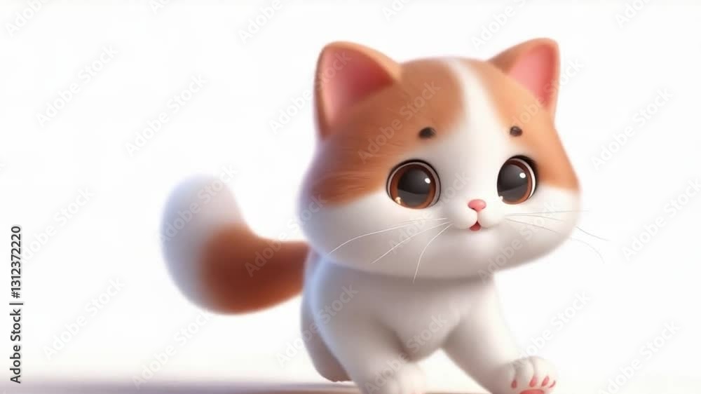 3D funny baby kitten cartoon animation 3D funny baby kitten cartoon animation