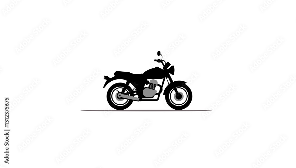 Black motorcycle silhouette on white background. Black motorcycle silhouette on white background.