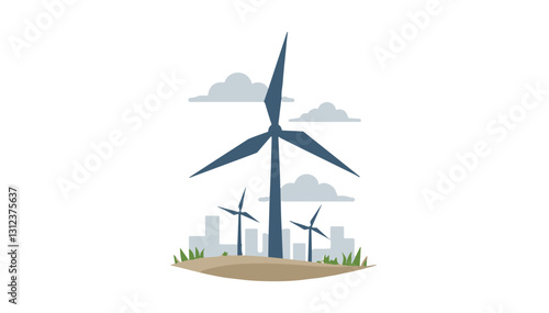 Wind turbines generating renewable energy.