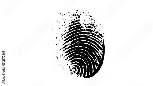 Fingerprint isolated on transparent background. Vector black fingerprint on white Transparent background.