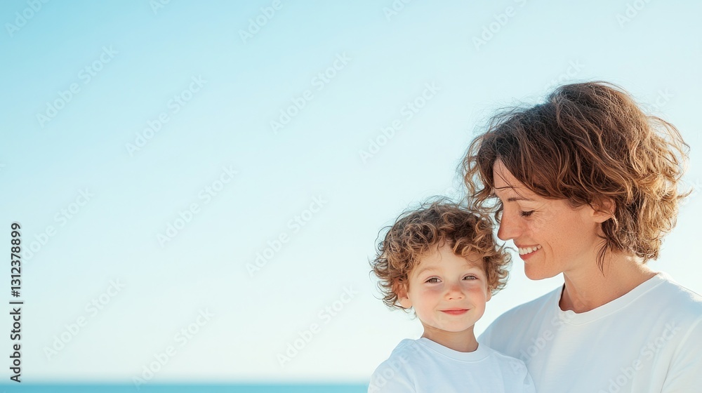 capture tender mother-child moment faces beaming with joy in clean minimalistic setting capture tender mother-child moment faces beaming with joy in clean minimalistic setting