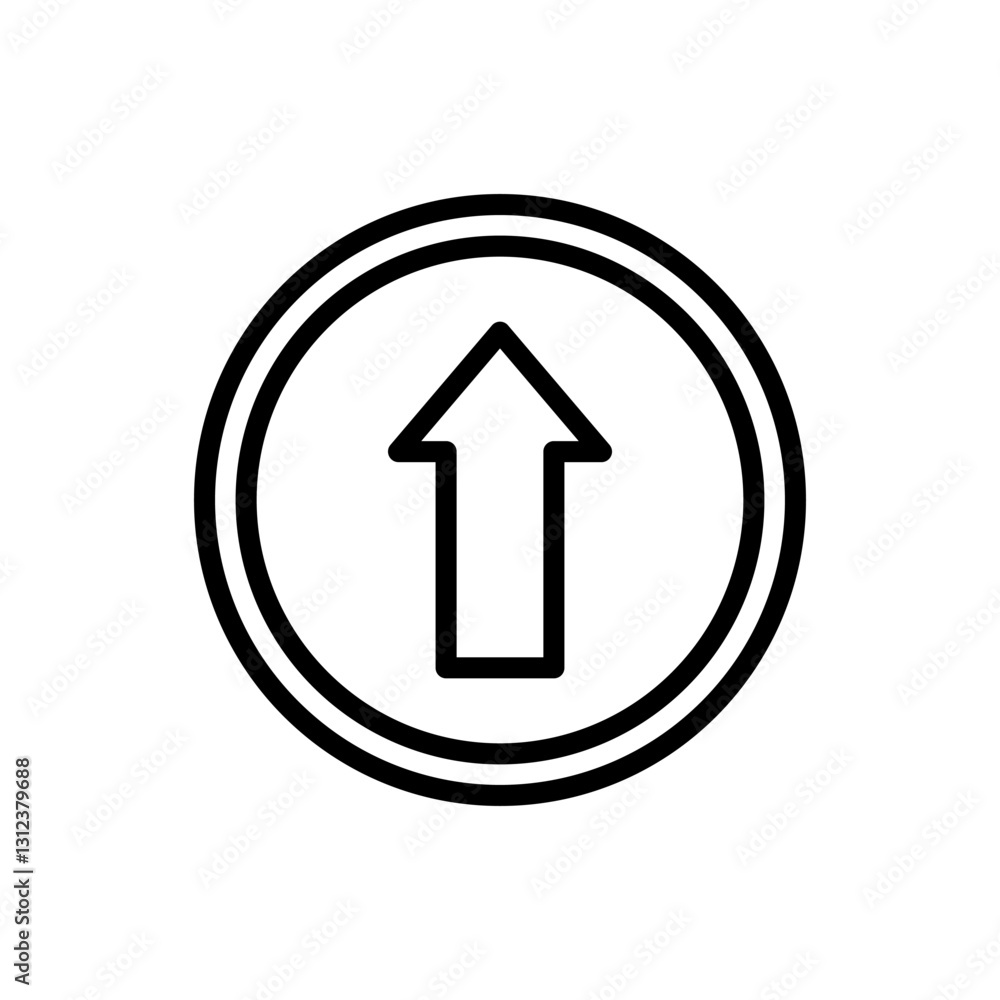 Road traffic up arrow icon line vector design with trendy style Road traffic up arrow icon line vector design with trendy style