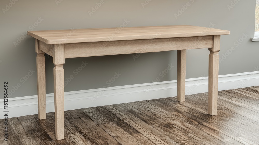 Fototapeta premium Light Oak Desk in Modern Room with Hardwood Floor