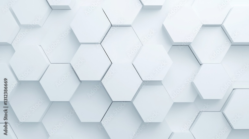 Naklejka premium 3d geometric pattern of interlocking hexagons creating depth with shadows perfect for backgrounds