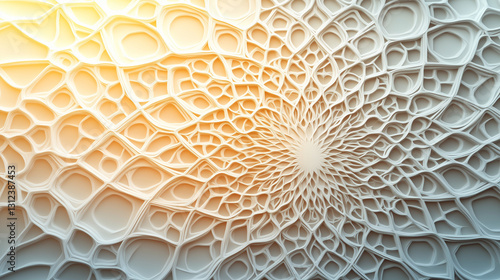 Wallpaper Mural Abstract 3D Paper Cut Layers with Radial Pattern, Light and Shadow, Geometric Design, Textured Background. Torontodigital.ca