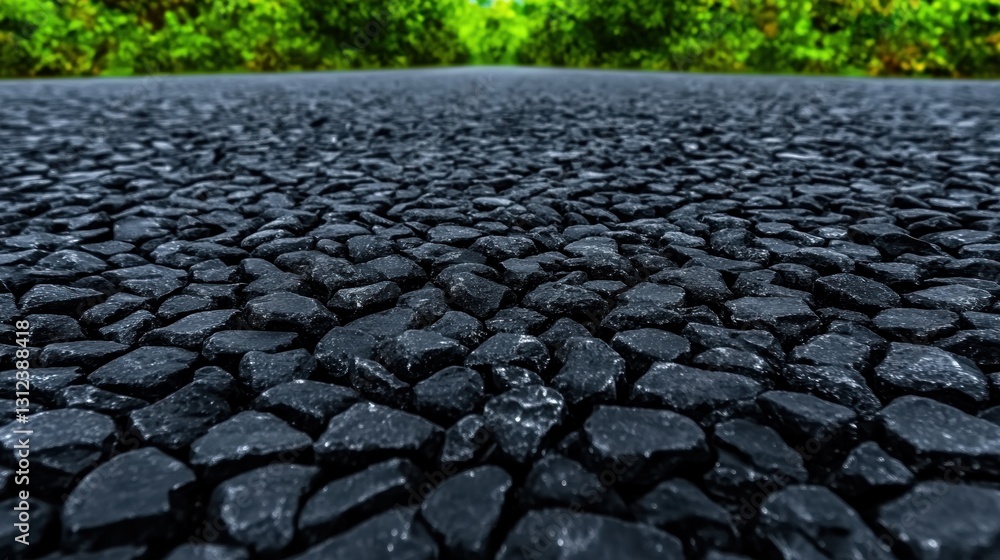 Dark Cobblestone Road, Textured Surface, Roadway Dark Cobblestone Road, Textured Surface, Roadway