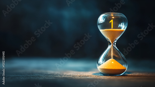 hourglass on the sand AI generative 