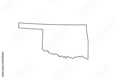 Map of Oklahoma state, US