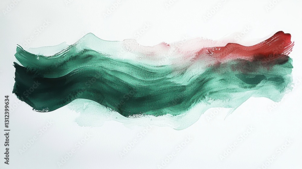 Soft, fluid brush strokes of green and red merge together in an abstract manner, evoking a sense of calm and creativity. This artwork features a delicate blending of colors Soft, fluid brush strokes of green and red merge together in an abstract manner, evoking a sense of calm and creativity. This artwork features a delicate blending of colors