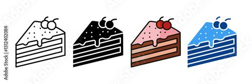 Cake Icon Set Multiple Style Collection