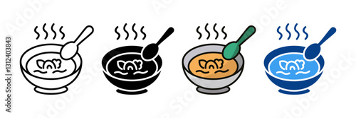 Croissant Icon Set Multiple Style Collection