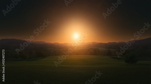 Wallpaper Mural Serene Sunset over Rolling Hills Torontodigital.ca