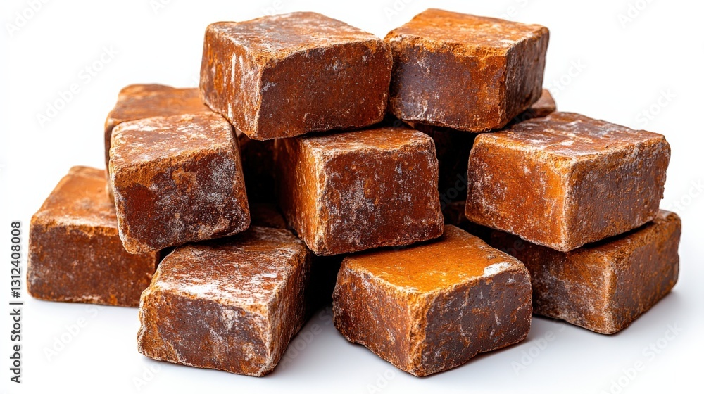 custom made wallpaper toronto digitalPile of rustic brown sugar cubes stacked together, showcasing texture and color variations