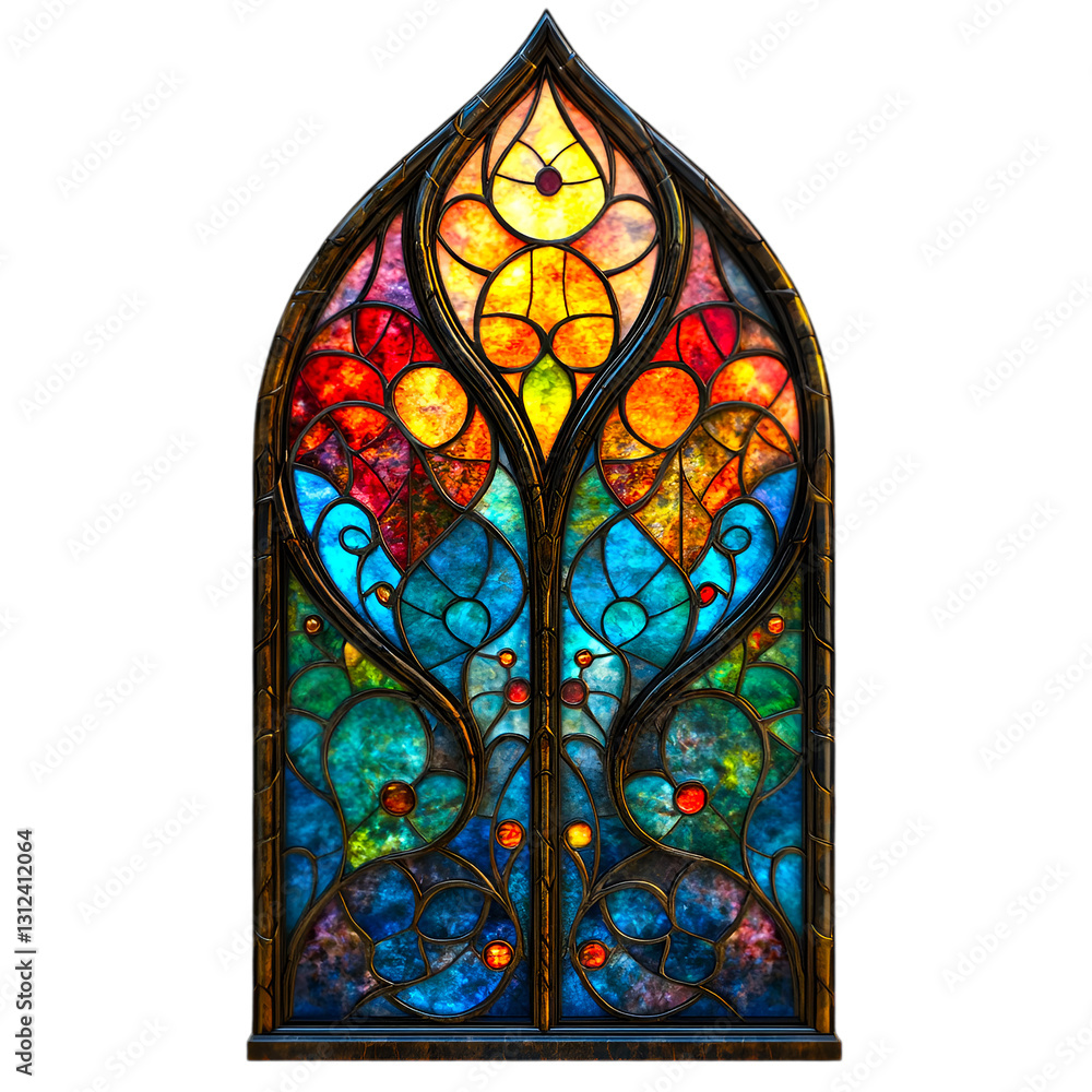Gothic Stained Glass Window Colorful Design Art Deco Gothic Stained Glass Window Colorful Design Art Deco