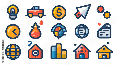 Business & Finance Icon Set – Analytics, Growth & Economy