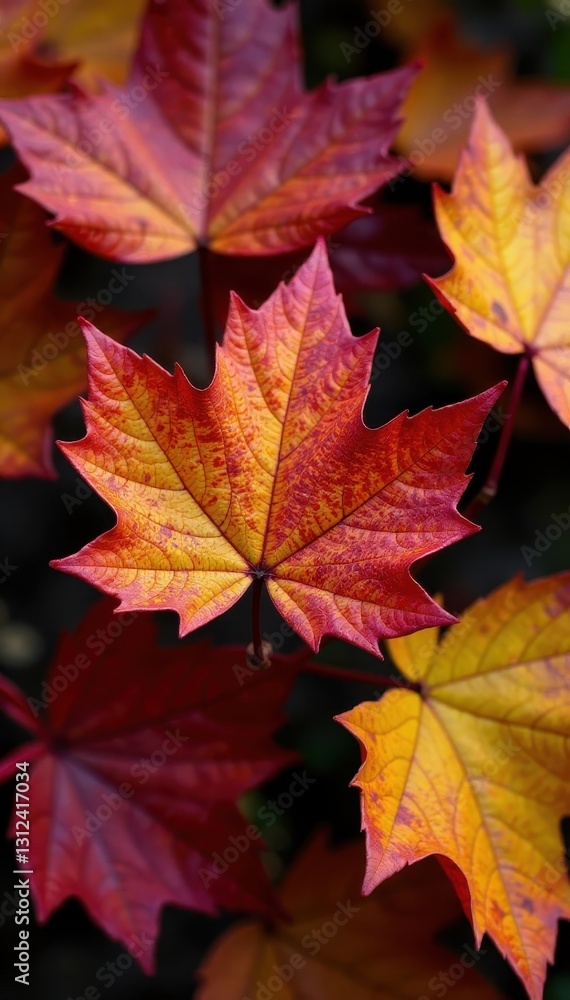 Close-up view of decaying autumn leaves, intricate details, red, nature Close-up view of decaying autumn leaves, intricate details, red, nature