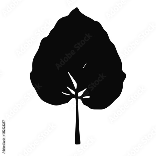 Elegant spinach leaf silhouette on white background, nature symbolism