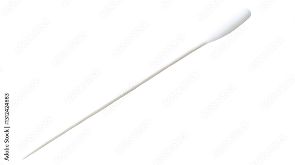 Single white cotton swab on transparent background Single white cotton swab on transparent background