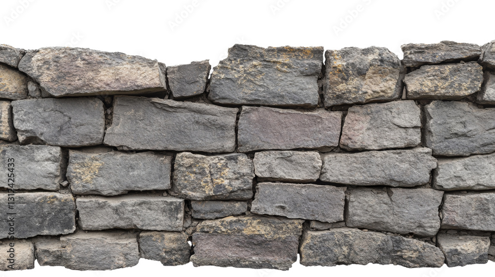 Obraz premium Seamless stone wall texture with transparent background for easy integration