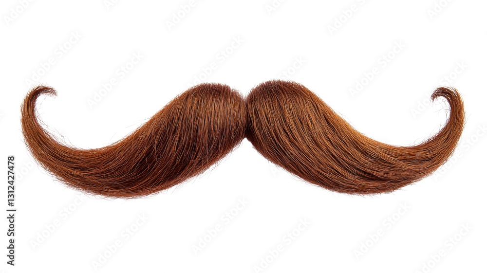 Long red curly mustache isolated on transparent background Long red curly mustache isolated on transparent background
