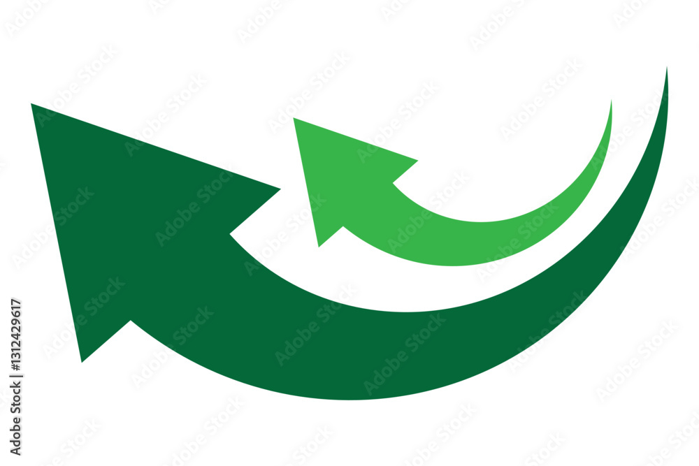 custom made wallpaper toronto digitalGreen arrow icon on white background. Flat style arrow icon for your website, design, logo, app, UI., curved arrow sign.