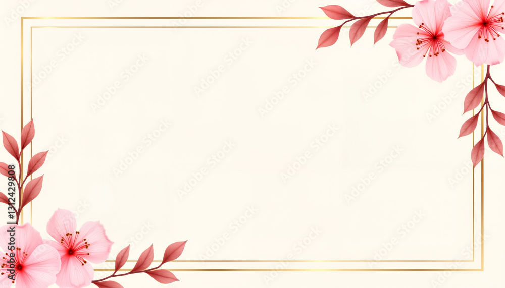 Obraz premium Elegant wedding invitation background with muted cranberry accents, sophistication