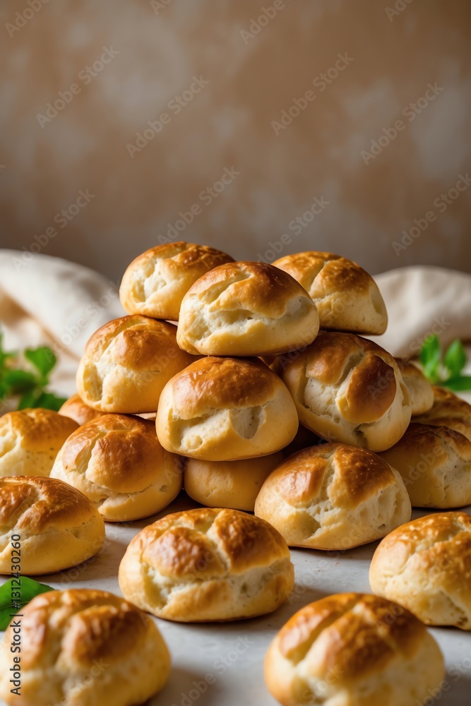 Stack of Fresh Baked Dinner Rolls Perfect for Holiday Gatherings Stack of Fresh Baked Dinner Rolls Perfect for Holiday Gatherings